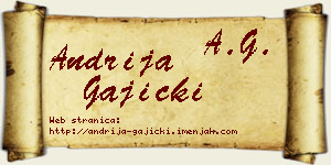 Andrija Gajicki vizit kartica